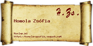 Homola Zsófia névjegykártya